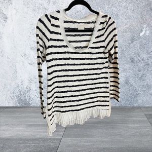 Anthropologie Postmark Striped Top with accordion sides. EUC